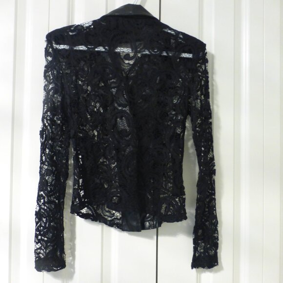SHEIN black lace and faux leather jacket - Picture 3 of 11